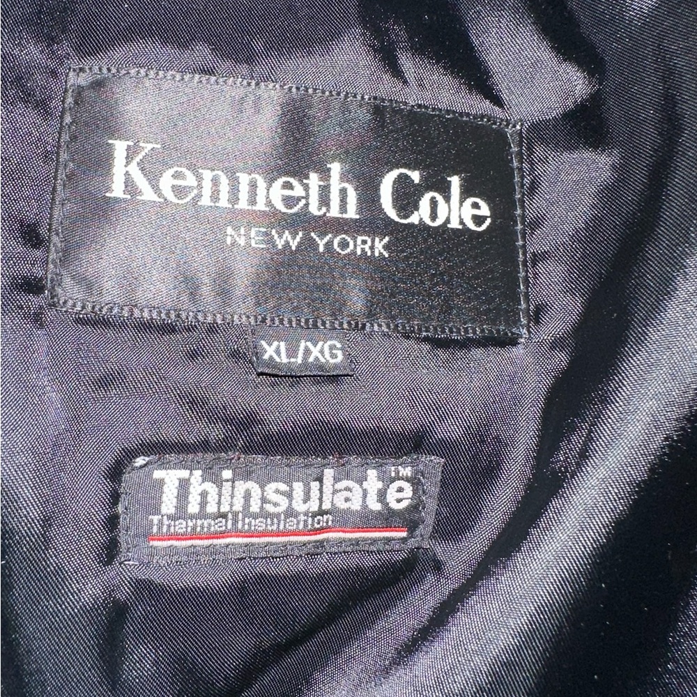 Kenneth Cole Vintage Black Leather Zip Jacket Thinsulate Lining Size XL X-Large - Picture 6 of 10